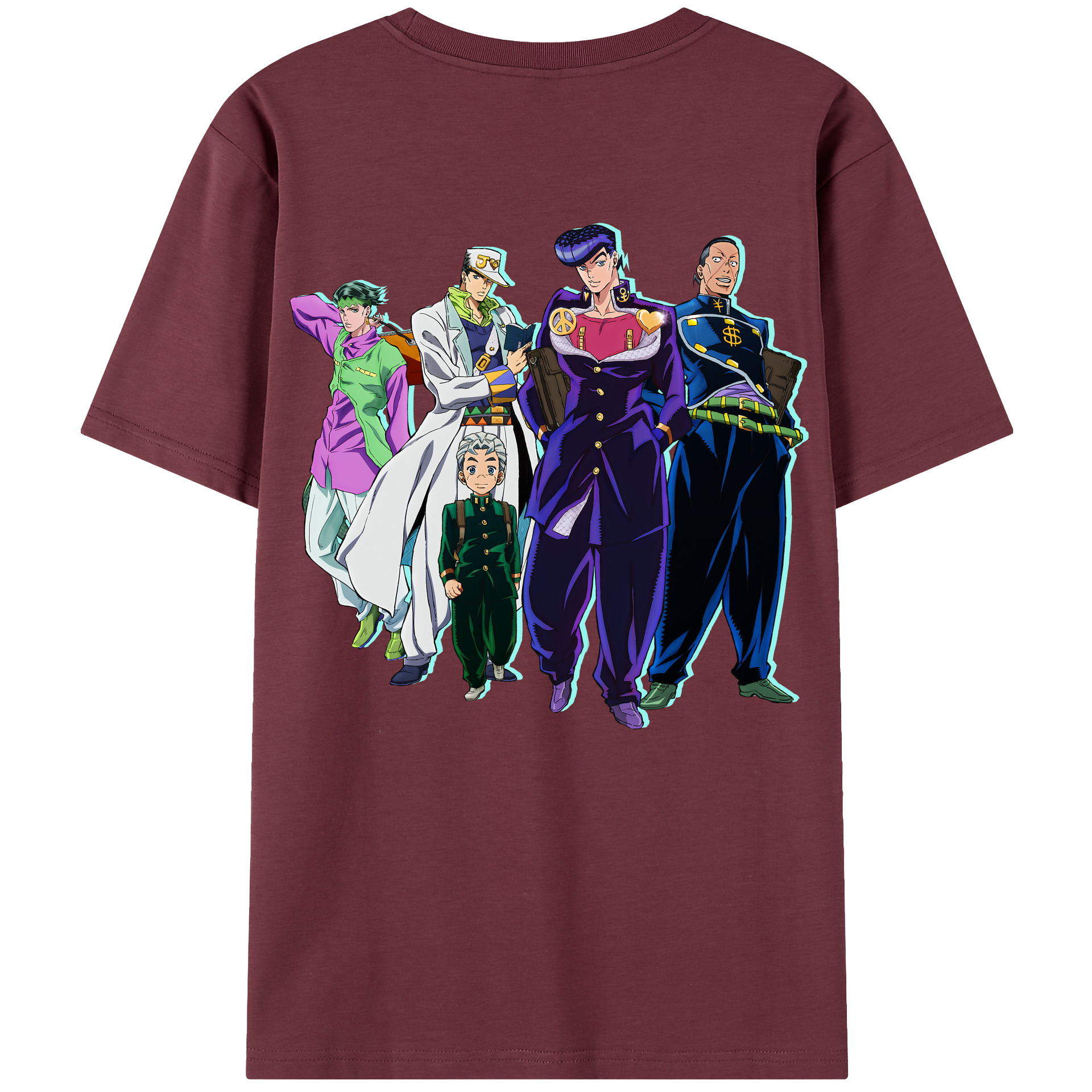 （画像用） ジョジョの奇妙な冒険 JoJo's Bizarre Adventure 綿100％半袖Tシャツ（背面プリント）